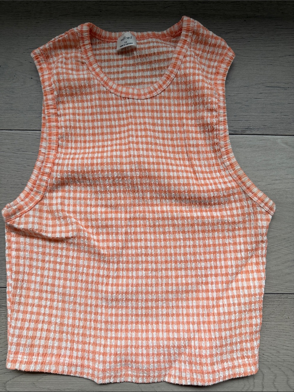 Wilfred Orange & White Gingham Knit Tank